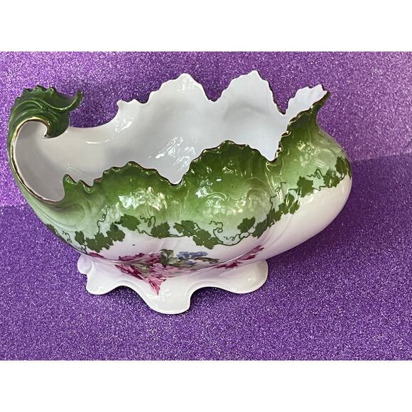 MZ Austria Footed Decorative Creamer Bowl  Porcelain  Moritz Zdekauer 933 - Picture 3 of 8